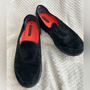 Skechers Black Suede Slip-on Shoes